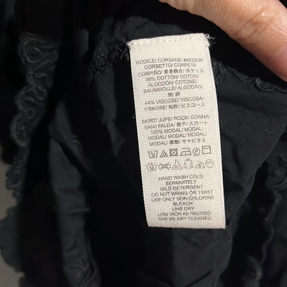 Free People Black Top with embroidery - Picture 7 of 7